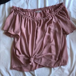 Soft pink off the shoulder top